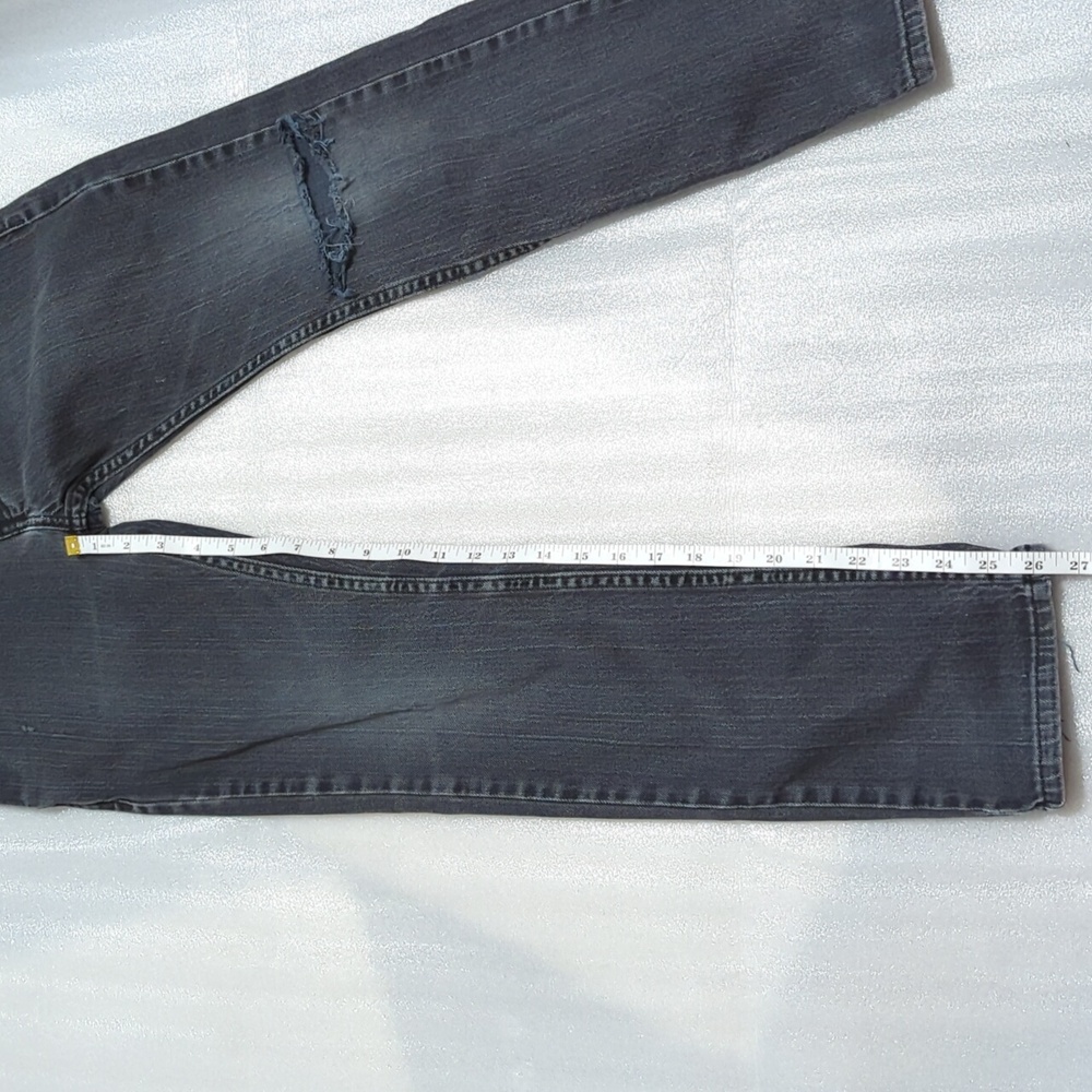 Levi's 511 Black Distressed Denim Jeans Boys Size 27x27 - Picture 14 of 14